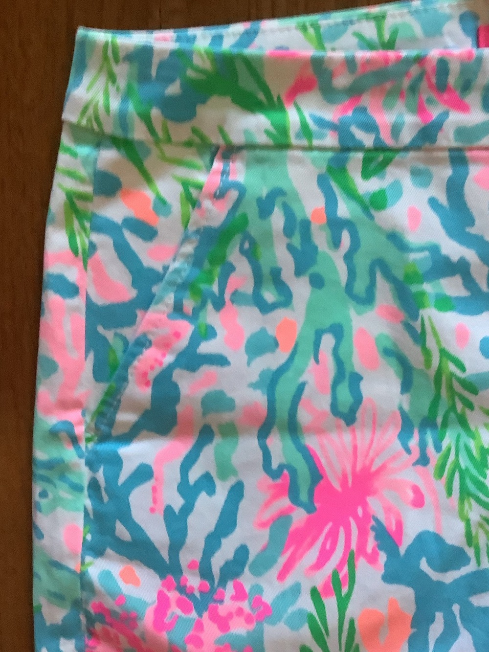 Lilly Pulitzer Pastel Floral Scallop-Hem Shorts - Pink/Blue/Green, - Picture 5 of 10